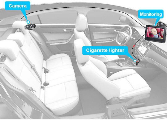 Kit Auto Black Car Baby Caregiver Monitoring Infant in the Back Seat 4.3" High-Definition