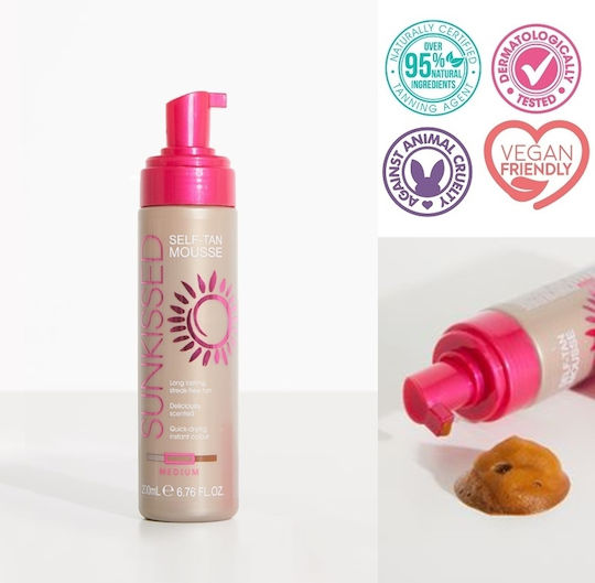 Sunkissed Self Tanning Mousse Σώματος Medium 200ml