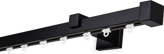 Anartisi One-Way Aluminum Curtain Track in Black Color 300cm