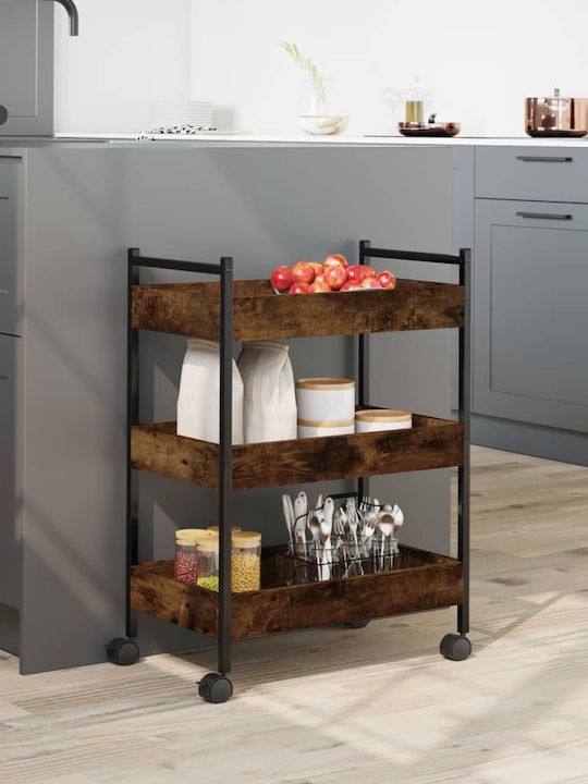 vidaXL Ραφιέρα Κουζίνας Ξύλινη 3 Θέσεων Καφέ 50x30x70cm