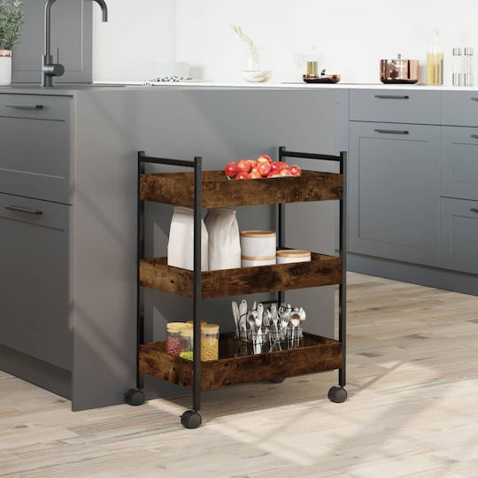 vidaXL Ραφιέρα Κουζίνας Ξύλινη 3 Θέσεων Καφέ 50x30x70cm