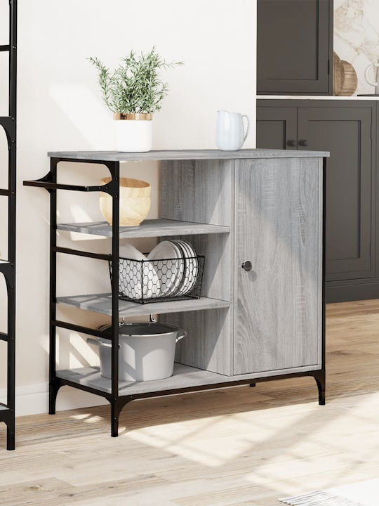 vidaXL Ραφιέρα Κουζίνας Ξύλινη 4 Θέσεων Γκρι 87.5x38.5x84.5cm