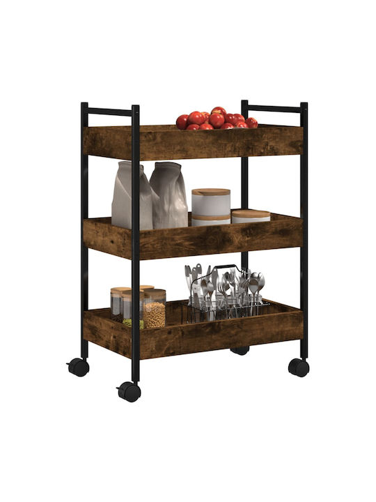 vidaXL Ραφιέρα Κουζίνας Ξύλινη 3 Θέσεων Καφέ 50x30x70cm
