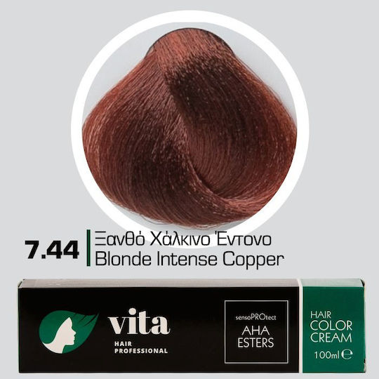 Vita Hair Professional Hair Dye 7.44 Intense Copper Blonde 100ml