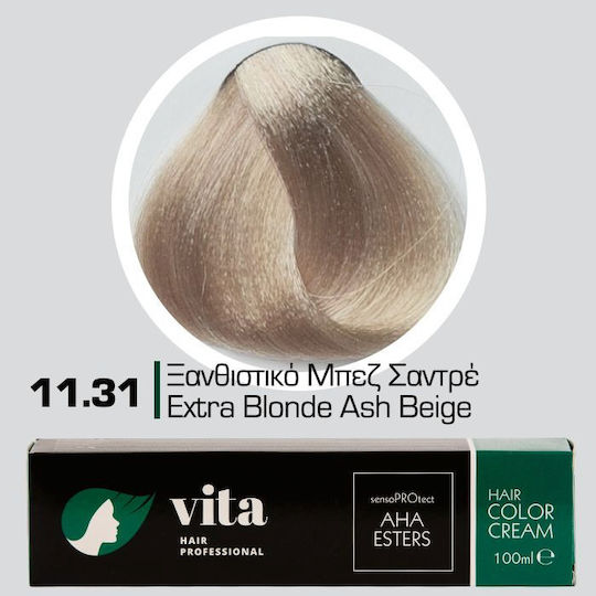 Vita Hair Professional Βαφή Μαλλιών Ξανθιστικό Μπεζ 11.31 100ml
