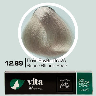 Vita Hair Professional Βαφή Μαλλιών Υπερξανθιστικό Περλέ 12.89 100ml