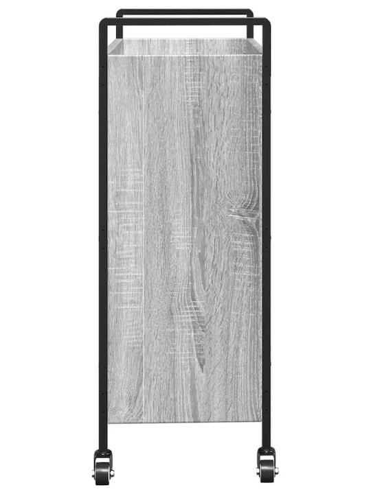 vidaXL vidaXL Küchenregal Hölzernes 3 Ebenen Grau 70x30x82cm