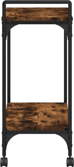 vidaXL Raft Bucătărie Lemn 2 Locuri Maro 60.5x31x72.5cm