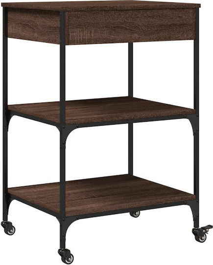vidaXL Ραφιέρα Κουζίνας Ξύλινη 3 Θέσεων Καφέ 60x48x89.5cm