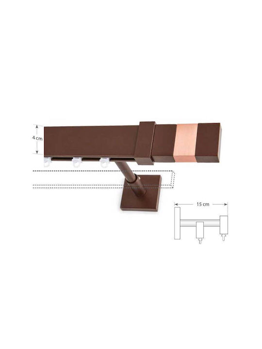 Anartisi Matrix Two-Way Aluminum Curtain Track Copper 200cm A298359_11699