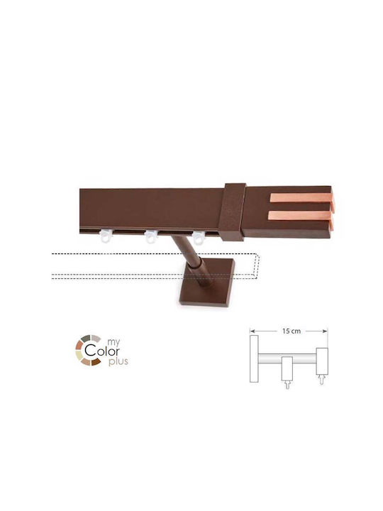 Anartisi Nuera Two-Way Aluminum Curtain Track Copper 200cm A298364_11759