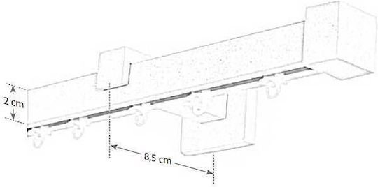 Anartisi One-Way Aluminum Curtain Track Black 360cm A298377_11822