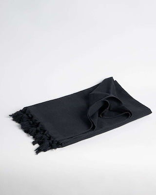 Pennie Beach Towel Black with Fringes 140x90cm.