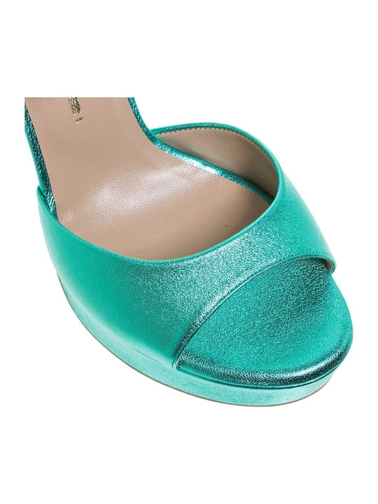 Leder Sandalen Grün