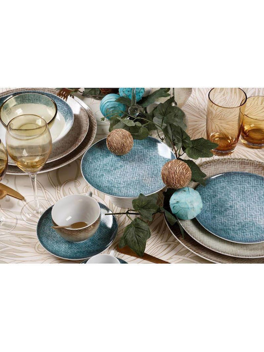 Cryspo Trio 'la Palma' Set of Cups Tea Porcelain Blue 250ml 6pcs