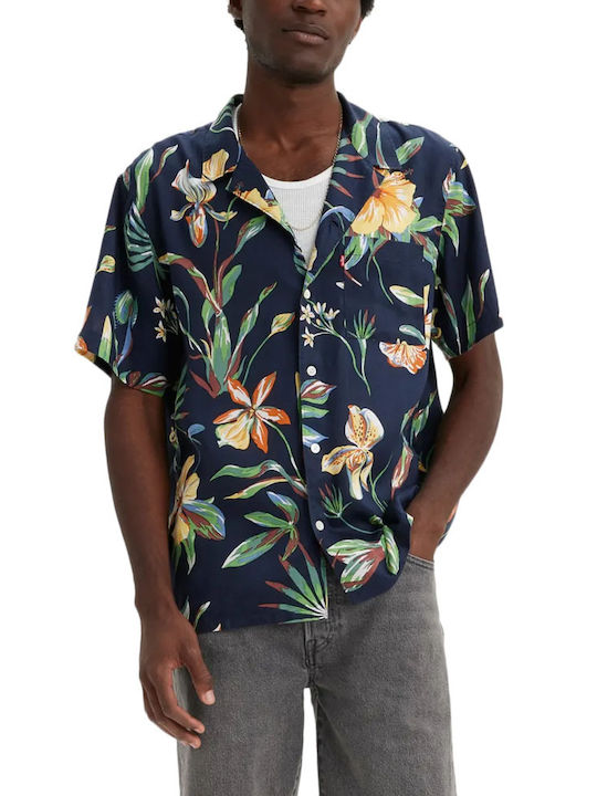 Levi's Sunset Camp Men's Shirt Short Sleeve Floral Brown