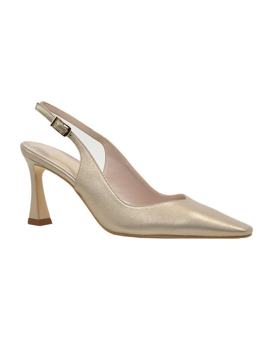 Fardoulis Leather Beige Heels