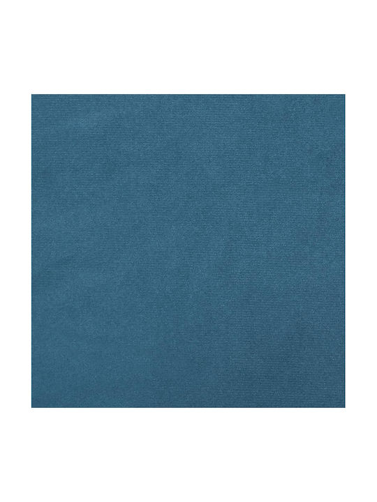 Velvet Upholstered Blue Footstool 77x55x31cm