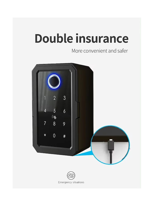Smart Wall-Mounted Combination Key Holder with Keyboard 7.2x5.2x12.2cm