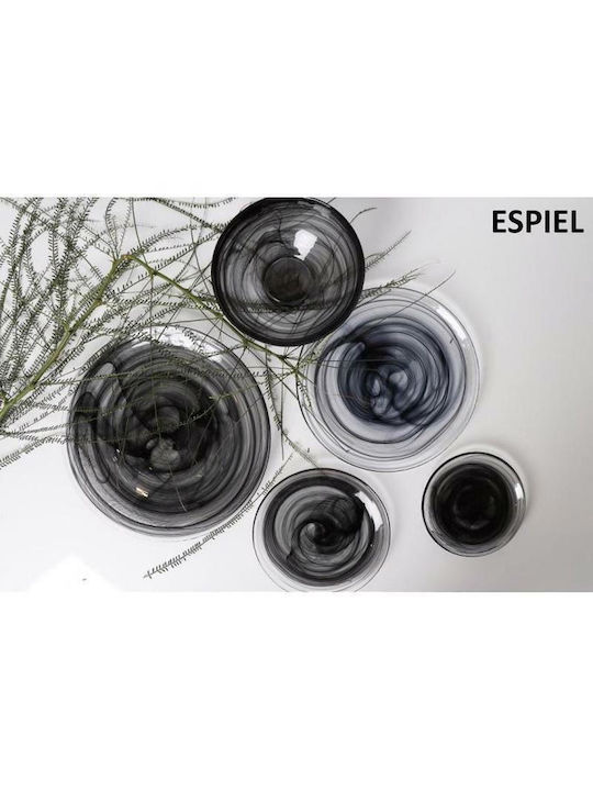 Espiel Oval Decorative Platters Set Atlas Black 27x14cm 6pcs