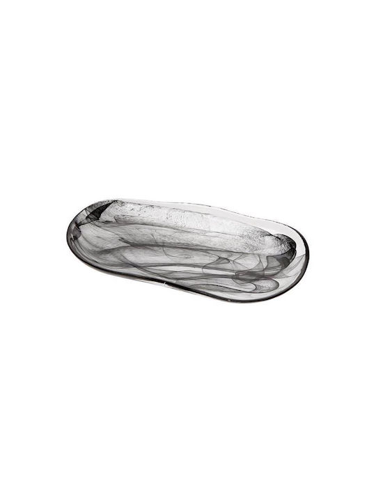 Espiel Oval Decorative Platters Set Atlas Black 27x14cm 6pcs