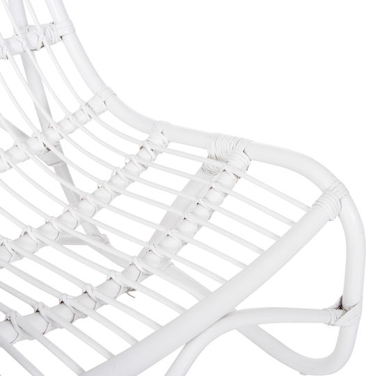 Πολυθρόνα Εξωτερικού Χώρου Rattan Grinn Λευκό 44x65x79.5εκ.