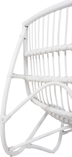 Πολυθρόνα Εξωτερικού Χώρου Rattan Grinn Λευκό 44x65x79.5εκ.