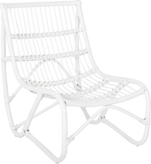 Πολυθρόνα Εξωτερικού Χώρου Rattan Grinn Λευκό 44x65x79.5εκ.
