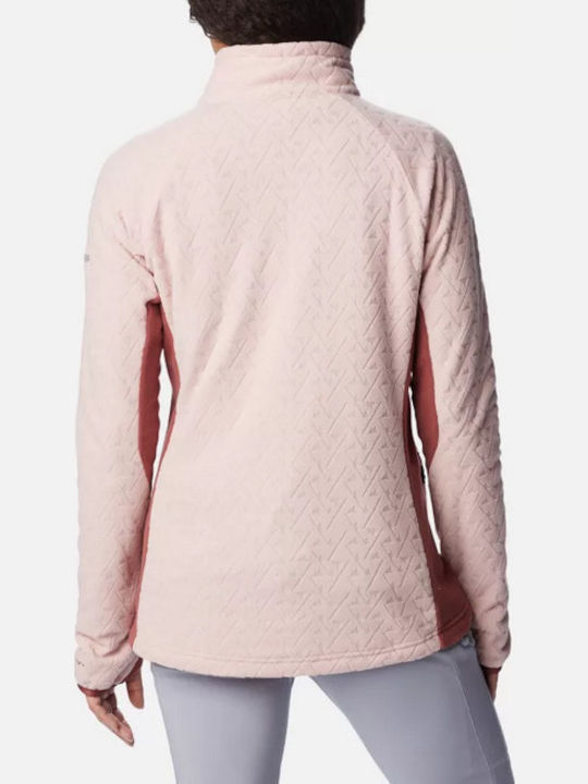 Full Women's Cardigan with Zipper Dusty Pink
