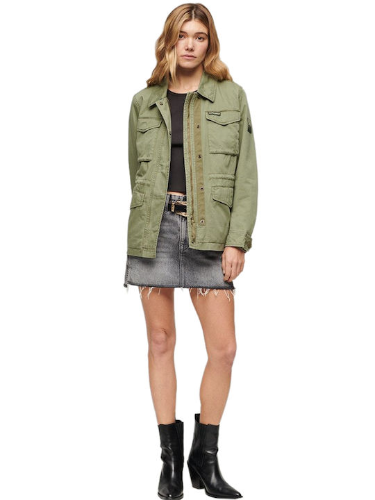 Women's Short Lifestyle Jacket for Winter Khaki