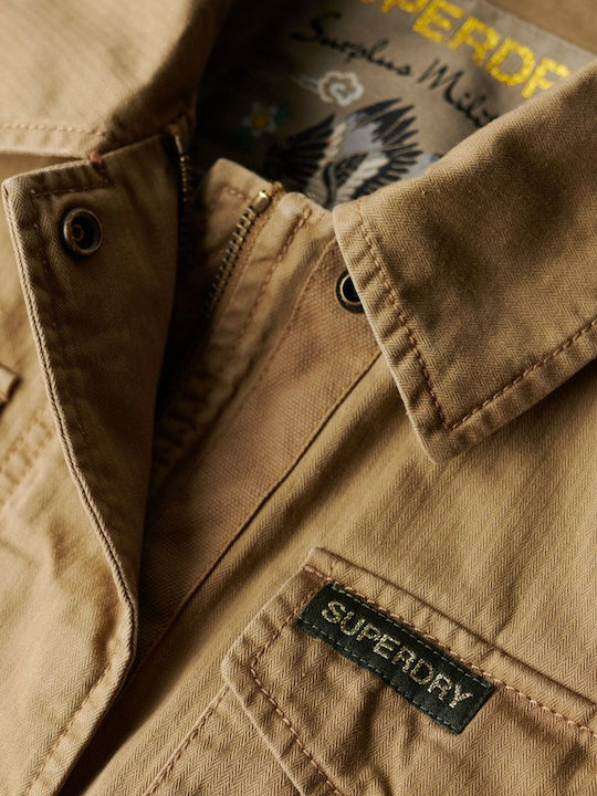Military M65 Κοντό Γυναικείο Μπουφάν για Χειμώνα Classic Tan Brown