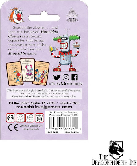 Game Expansion Munchkin Clowns for 3-6 Players 10+ Years Old (EN) Steve Jackson Games