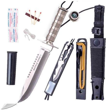 Joker Battle King Gray Survival Knife with Sheath