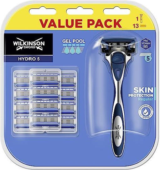 Wilkinson Sword Razor cu Cap de schimb 5 lame și bandă lubrifiantă pentru piele sensibilă