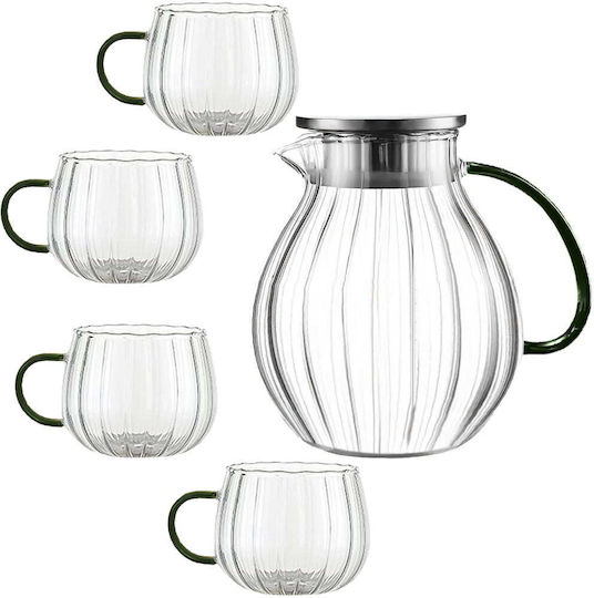 Quasar Glass Tea Set with Filter 1600ml 5 Pieces