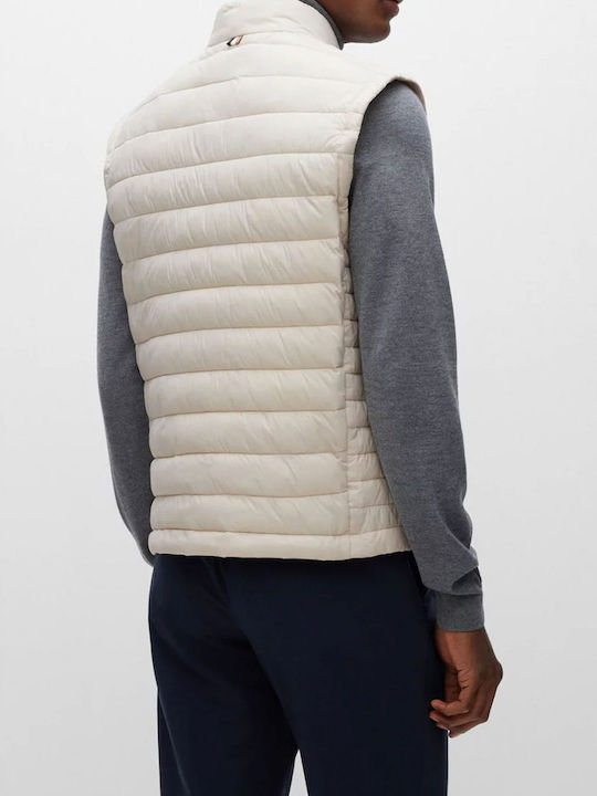 Hugo Boss Men's Sleeveless Puffer Jacket Ecru