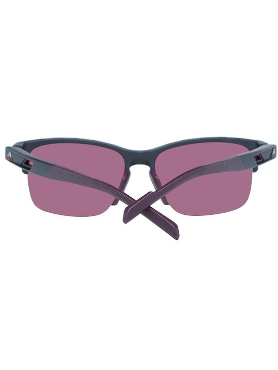 adidas Men's Sunglasses with Black Plastic Frame and Purple Lens SP0048