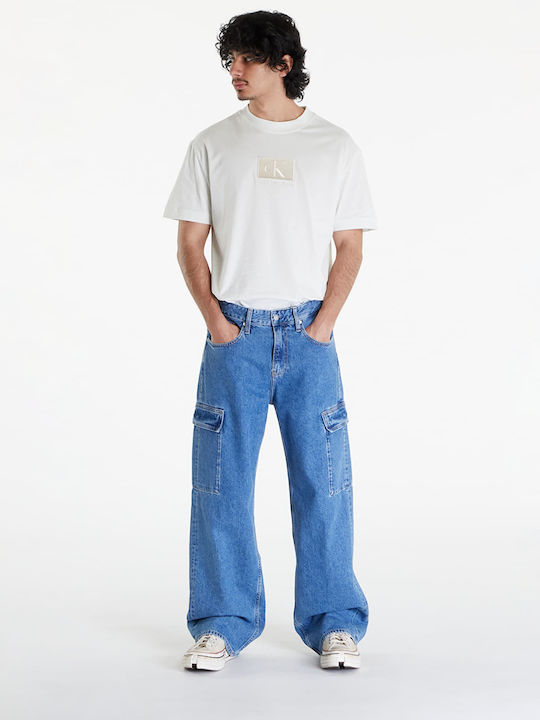 90's Men's Jeans Pants Cargo with Loose Fit Blue