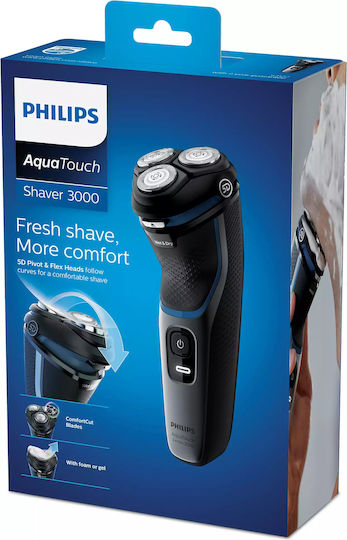 Philips Series 3000 S3144/00 Περιστρεφόμενη Ξυριστική Μηχανή Προσώπου Επαναφορτιζόμενη