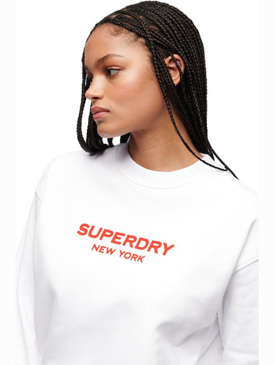 Superdry Sport Luxe Γυναικείο Φούτερ Λευκό