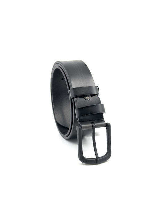 Legend Accessories Men's Leather Wide Belt Black