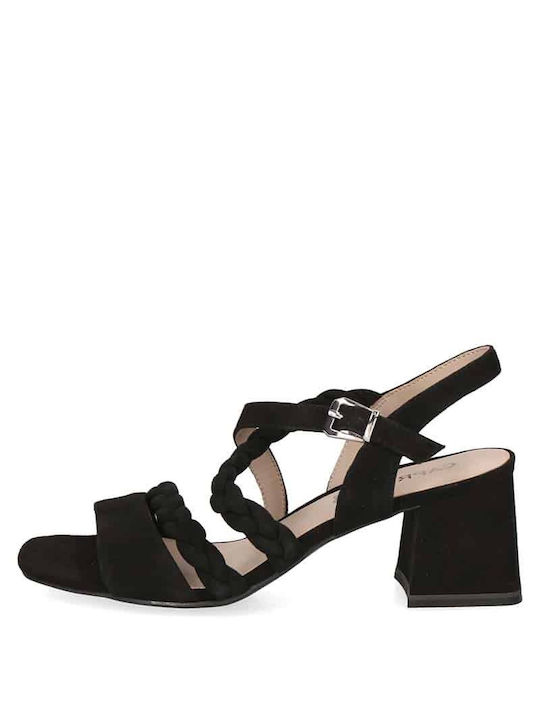 Caprice Suede Women's Sandals Black