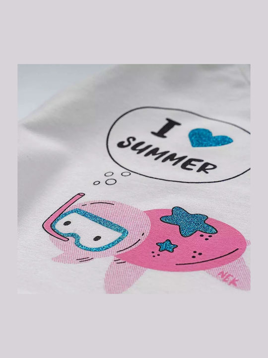 Βρεφικό Φόρεμα Νεκ Για Κορίτσια Love Summer Άσπρο