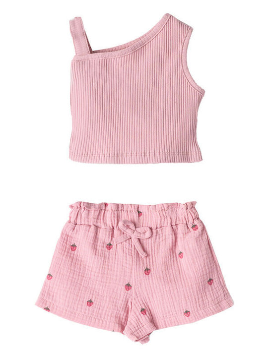 Εβίτα Kids Set with Shorts Summer 2pcs Pink