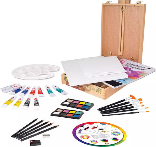 Toy Candle Mega Workshop Painting Set 5 in 1 with Wooden Case-Easel for Ages 7+