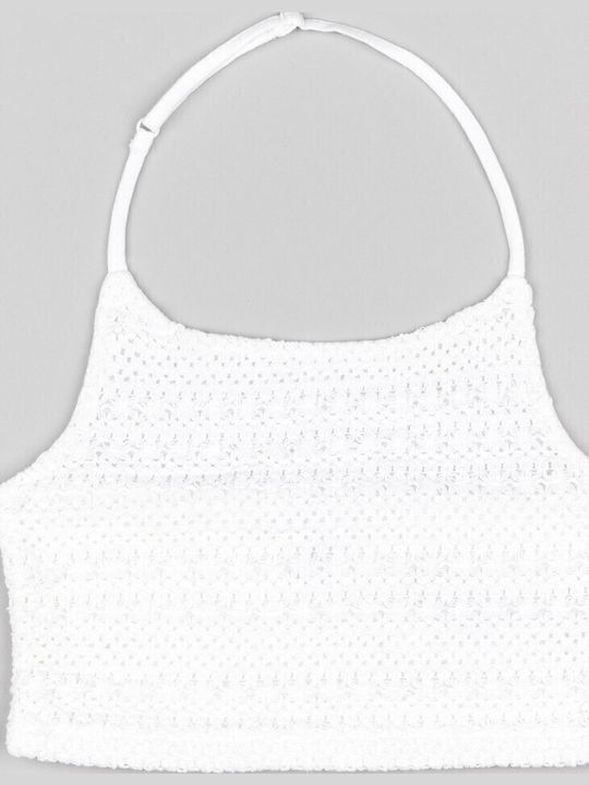 Παιδικό Crop Top Κοντομάνικο Λευκό