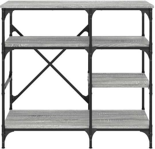 vidaXL Kitchen Rack Metallic 4 Tiers Gray 90x40x84cm