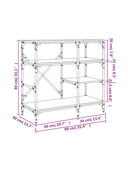 vidaXL Kitchen Rack Metallic 4 Tiers Black 90x40x84cm