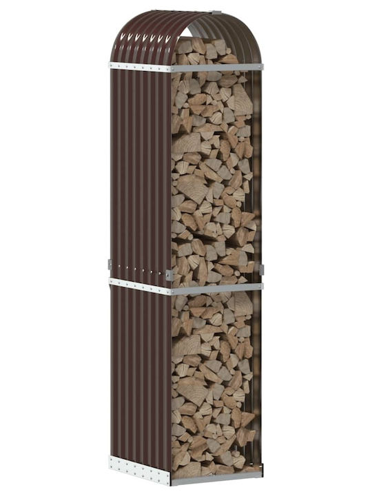 vidaXL Inox Ράφι Αποθήκευσης Ξύλων 40x45x170cm Καφέ