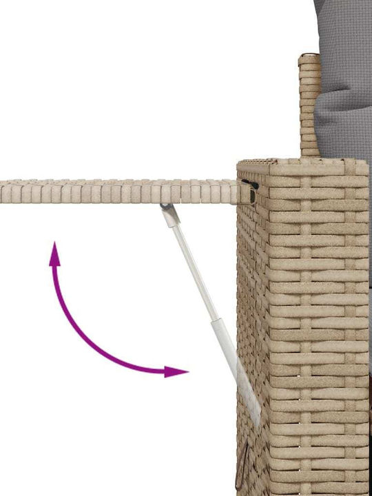 vidaXL Outdoor Sofa Rattan with Cushions 55x55x69cm